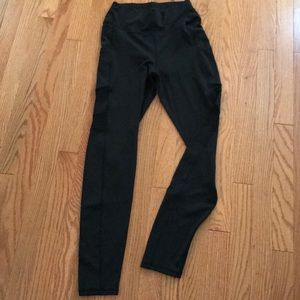 Small Black Leggings, Mesh Side Panels & Pockets